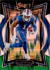 2024 Panini Select #23 Curtis Samuel Black & Green Prizm Shock