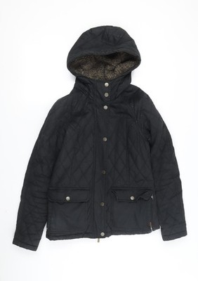 Schwarze FatFace-Damenjacke Damen UK-Größe 10 Regular Polyestermischung