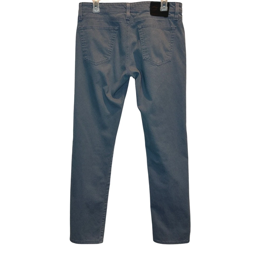 Pantalones de mezclilla para hombre AG Adriano Goldschmied Tellis calce ajustado 31x31 azul patrón de micro puntos Foto 3 de 4