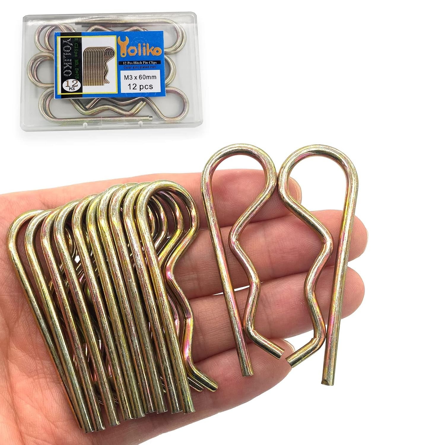 12 Pcs Heavy Duty Hitch Pins Clip R Clips Spring Retaining Wire Hair Pins Cotter