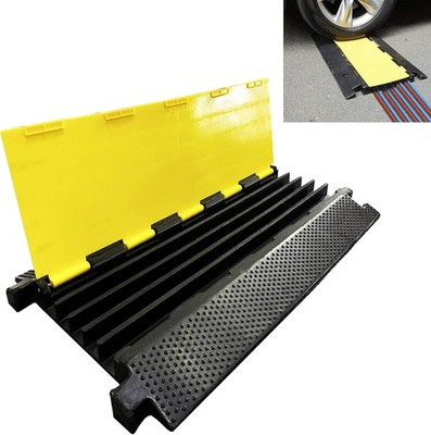 5 Channel Rubber Cable Protector Ramp Traffic Speed Bump 18000lbs Capacity He...