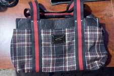Tommy Hilfiger Plaid Design Black Red and Beige Shoulder Bag