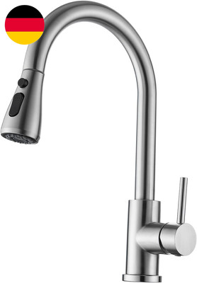 Wasserhahn Küche,Armatur Küche Ausziehbar,360° Drehbare Küchenarmatur,Hoher Boge