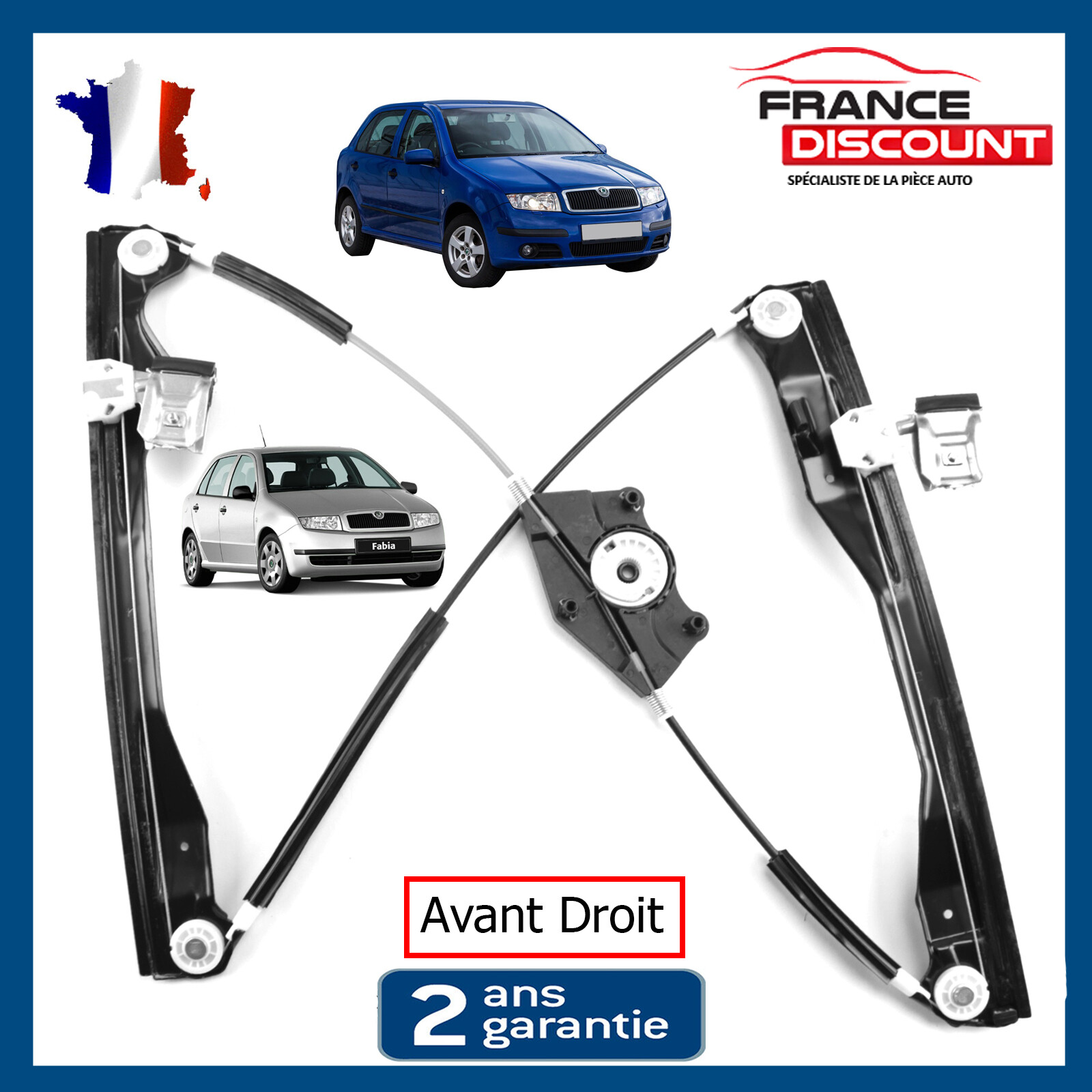 Lève-vitre électrique avant droit Skoda Fabia 6Y à levage fluide et silencieux