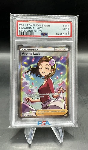 PSA 9 Pokemon Aroma Lady #199/203 Evolving Skies