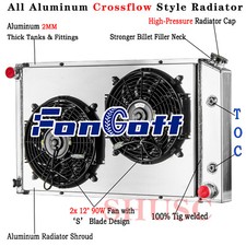 3 Row Aluminum Radiator Shroud Fan For Pontiac Firebird Trans Am V8 L6 1970-1981