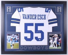 Leighton Vander Esch #55 Signed Dallas Cowboys 35x43 Custom Framed Jersey JSA