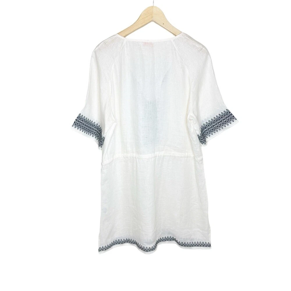 Abito con copertura tunica ricamata Tory Burch Skye lino taglia large