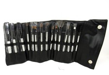 Makeup Brush Set Synthetic 15 Pieces in Black Case w/ magnetic snap closure New