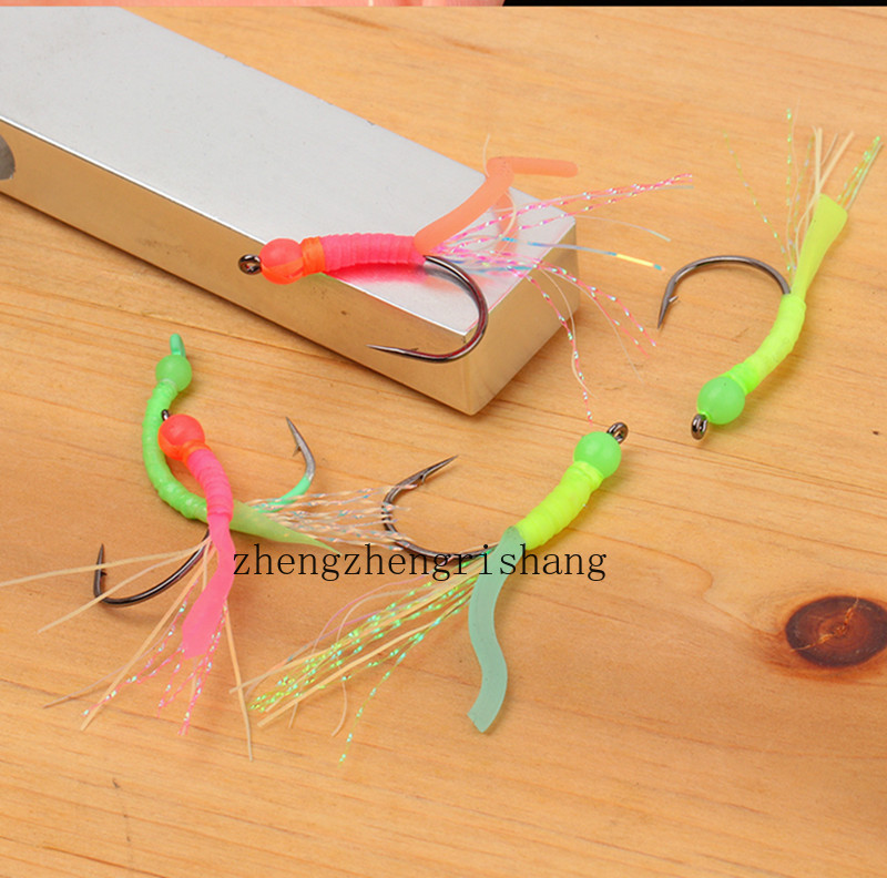 6pcs Luminous Beadhead Flies For Sabiki Rigs Saltwater Lures Fishing Hook 3#  - Image 15
