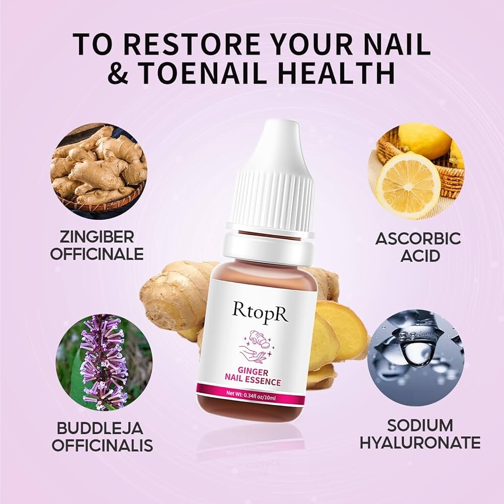 RtopR Ginger Antibacterial Fungal Nail Growth Healing Treatment