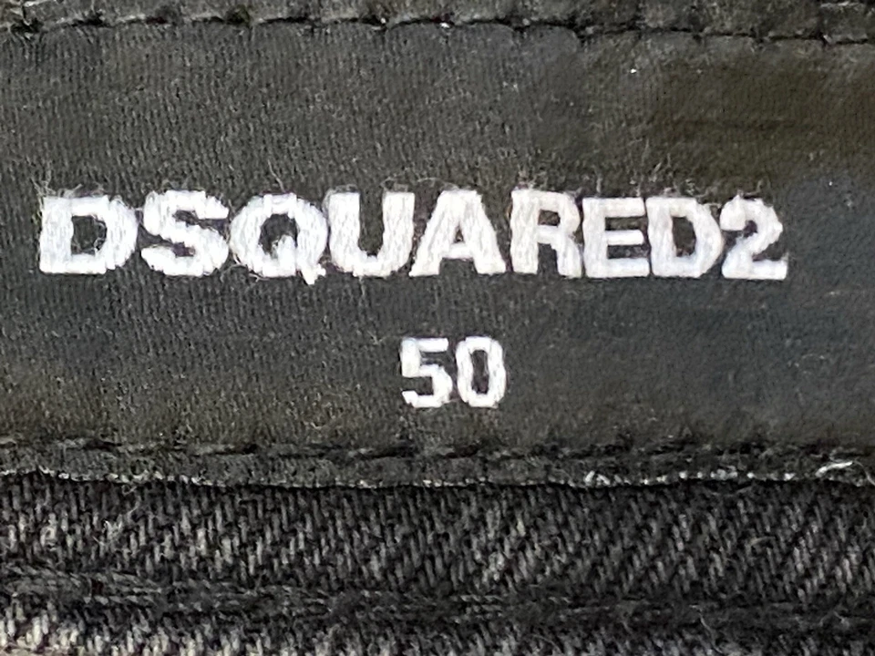 Dsquared2 Men’s Distressed Jeans Black/Gray Size W50  L34 Made In Italy - Image 4 of 4