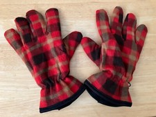 Womens Tartan Red Plaid Check Fashion Gloves One Size