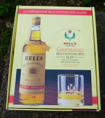 Bells Scottish Open Box Of Glasses - Unused - Bells Old Scotch Whisky - Home Bar