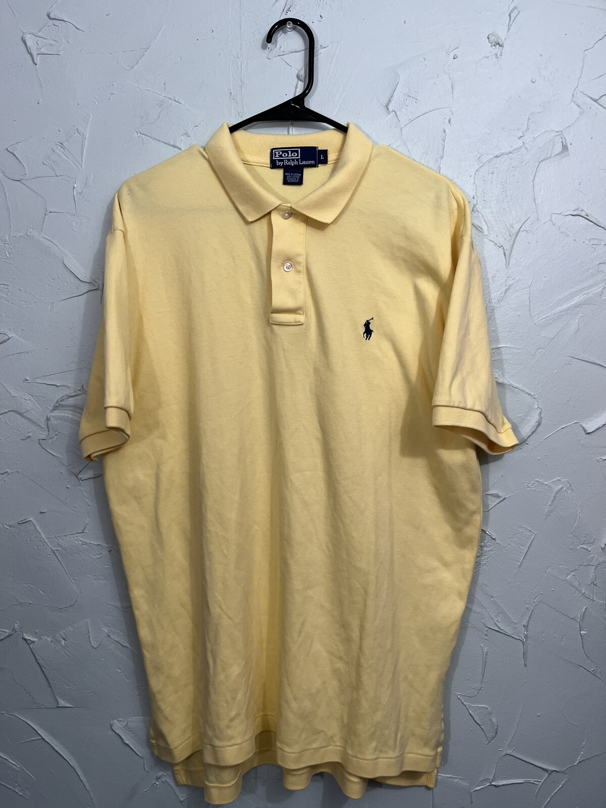 Polo by Ralph Lauren camicia L rara vintage uomo gialla preparazione ricamata pony vintage