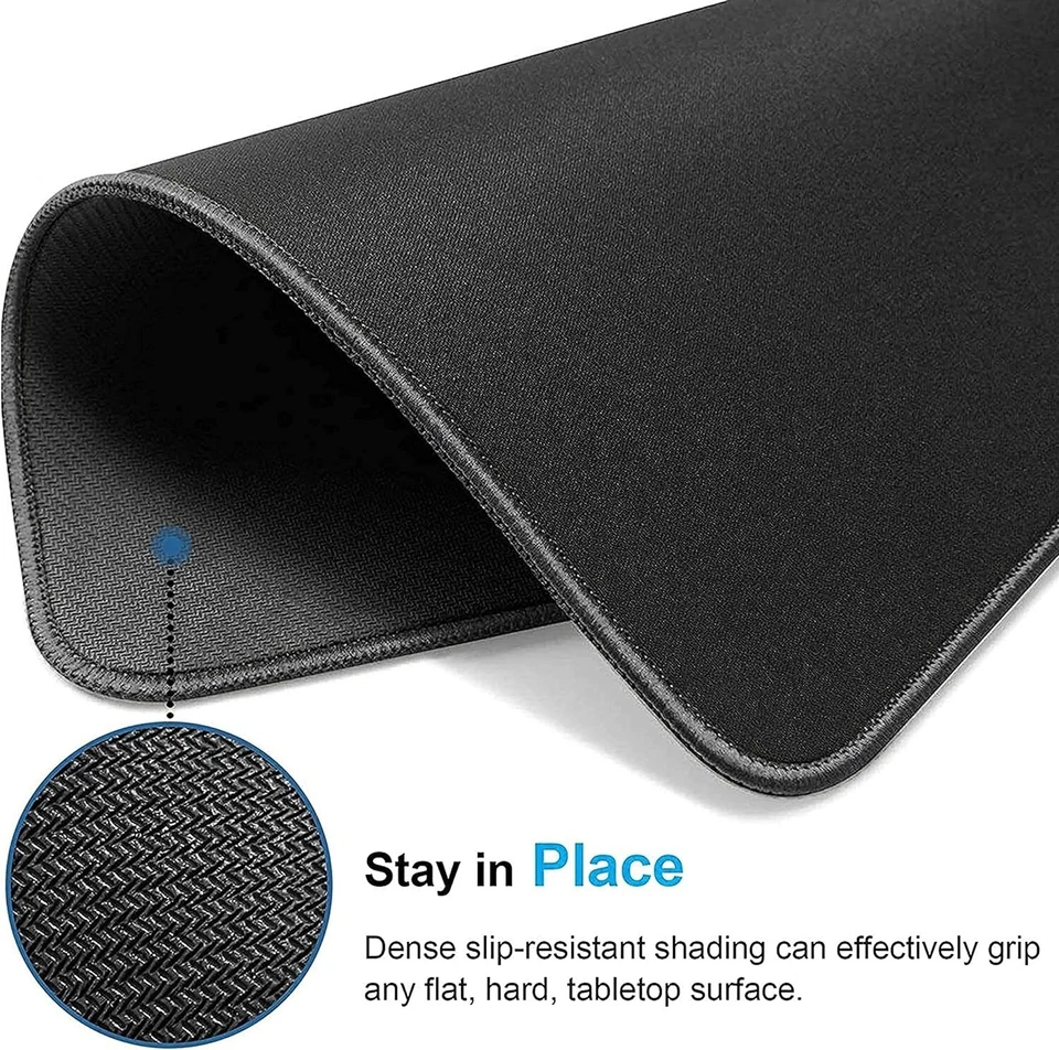 3X Non-Slip Mouse Pad Stitched Edge PC Laptop For Computer PC Gaming Rubber Base - Image 3 of 4