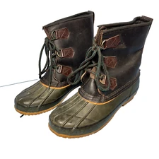 Genuine Duck Boots Womens 5 Steel Shank Dupont Thermolite Green Brown Rain Boot