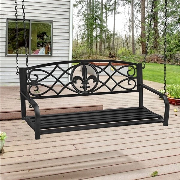 Patio Porch Swing Outdoor Hanging Bench Swing Chair with Chains