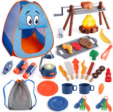 Kids Camping Set with Tent for 2 Toddlers-Kids Camping Toys for Kids 3-5 with Po
