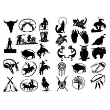 American Southwest Collection Black Fused Glass Decals