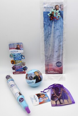 Bundle Disney Frozen II Light Up Snap Hair Clips Surprise Ball Bracelet Marker