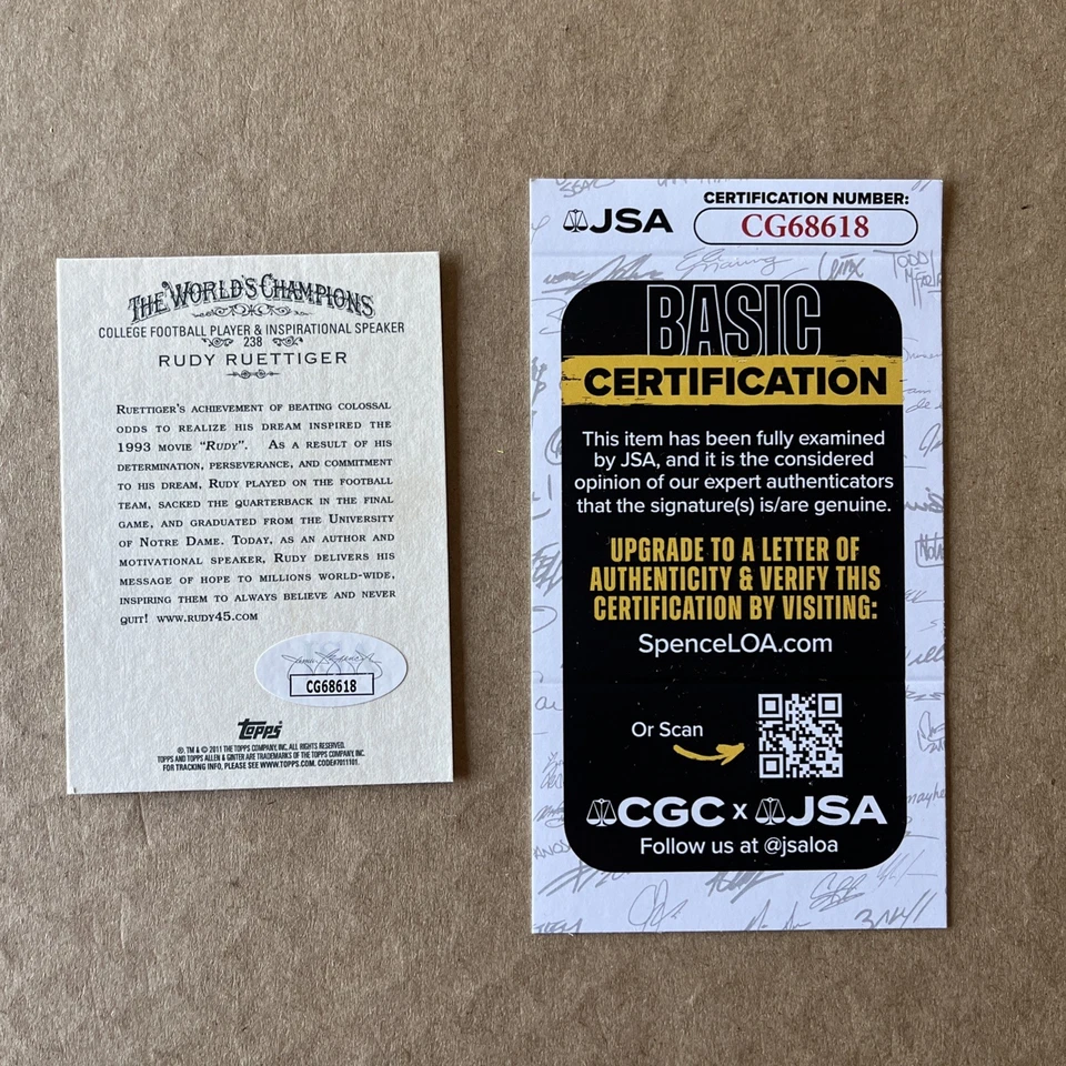 RUDY REUTTIGER SIGNED 2011 ALLEN & GINTER #238 NOTRE DAME JSA MJR - Image 4 of 4