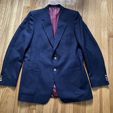 Givenchy Men's Navy Blue Sporty Blazer Two-Button Notch Lapel Patch Pockets Vtg