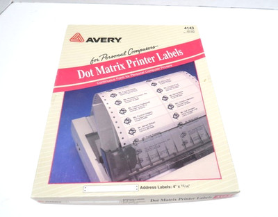 Avery Dot Matrix Printer Labels #4143 - 2000 Address Labels 4  x 15/16 