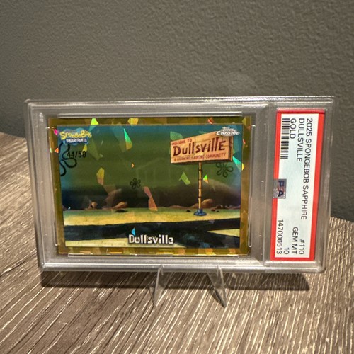 2025 Topps SpongeBob Sapphire #110 Dullsville Gold 44 /50 PSA Gem Mint 10