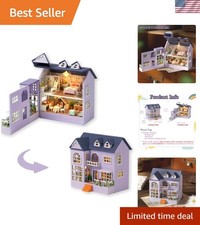 DIY Miniature House Kit with Furniture, Opened  Closed Mini Dollhouse