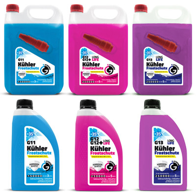 Kühlerfrostschutz G11 | G12 | G13   Kühlmittel Konzentrat & Fertigmischung 1L/5L