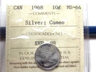 Canadian Coin 1968 10 cent coin  ICCS MS-64