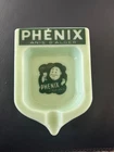 PHENIX ANIS D’ALGER Ashtray Vintage GREEN MILK GLASS Liqueur Advertising