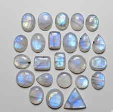 30 PCs Wholesale Lot Natural White Rainbows Mix Shape Cabochon Loose Gemstone
