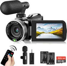 Video Camera Camcorder 4K 48MP 60FPS YouTube with Wireless Lavalier...