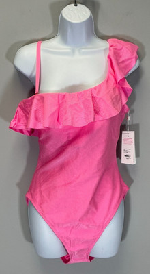 Lilly Pulitzer Caelum Ruffle Women's Size 14 Pink One Piece Swimsuits NWT