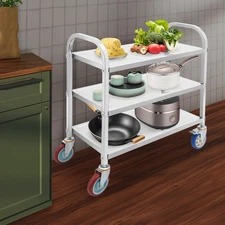 3 Tier Rolling Kitchen Island Trolley Cart Storage Serving Shelf Dining 400LBS