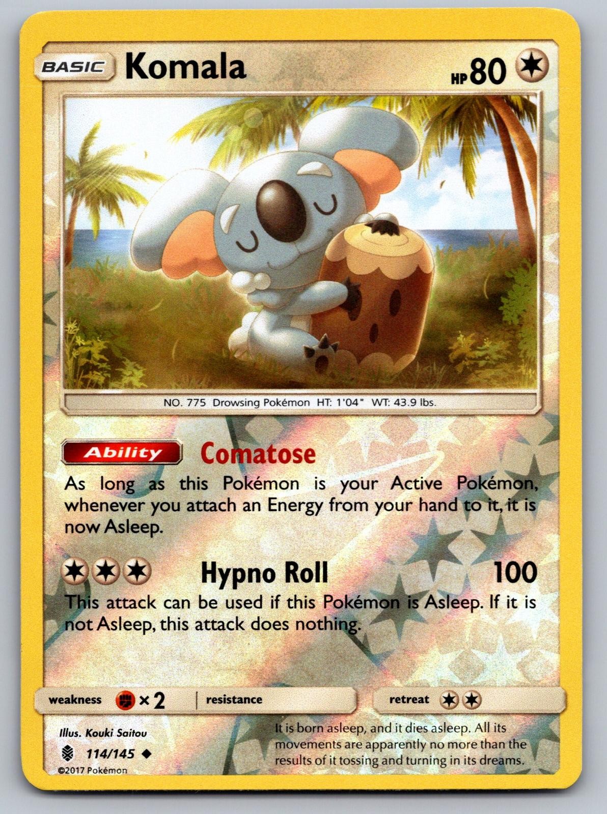 Komala 114/145 Guardians Rising Pokemon Reverse Holo Lightly Played