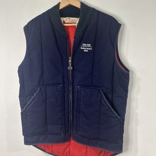 VTG Walls Blizzard Pruf Blue/Red Embroidered vest Ohio Bell Mens L Reg Quilted