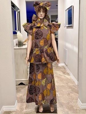 Women s African Ankara Dress. 3 Piece