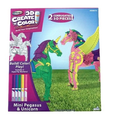 3D Kids Puzzle Unicorn Pegasus 2 Build Color Create Magical Creatures Summer Fun