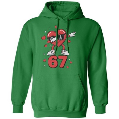 Dabbing Heart 67 - 6-7 Meme Love Valentine's Day Unisex Hooded Sweatshirt