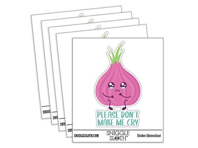 Please Don't Make Me Cry Onion  Vinyl     Sticker Set - 5 Pack