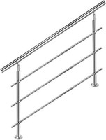 Edelstahl Handlauf GeläNder Treppen Balkon 120Cm Mit 3 Querstreben Innen AußEn