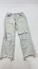We The Free People Jeans Womens 25 Light Wash Distressed Straight Leg