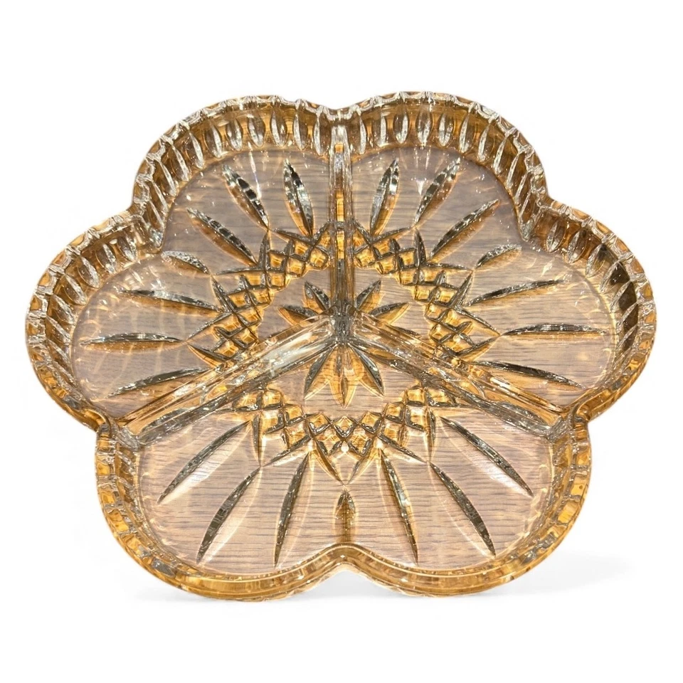 *NEW* Waterford Crystal LISMORE Clover 3 Part Divided Tray 9 1/4" - Image 2 of 4