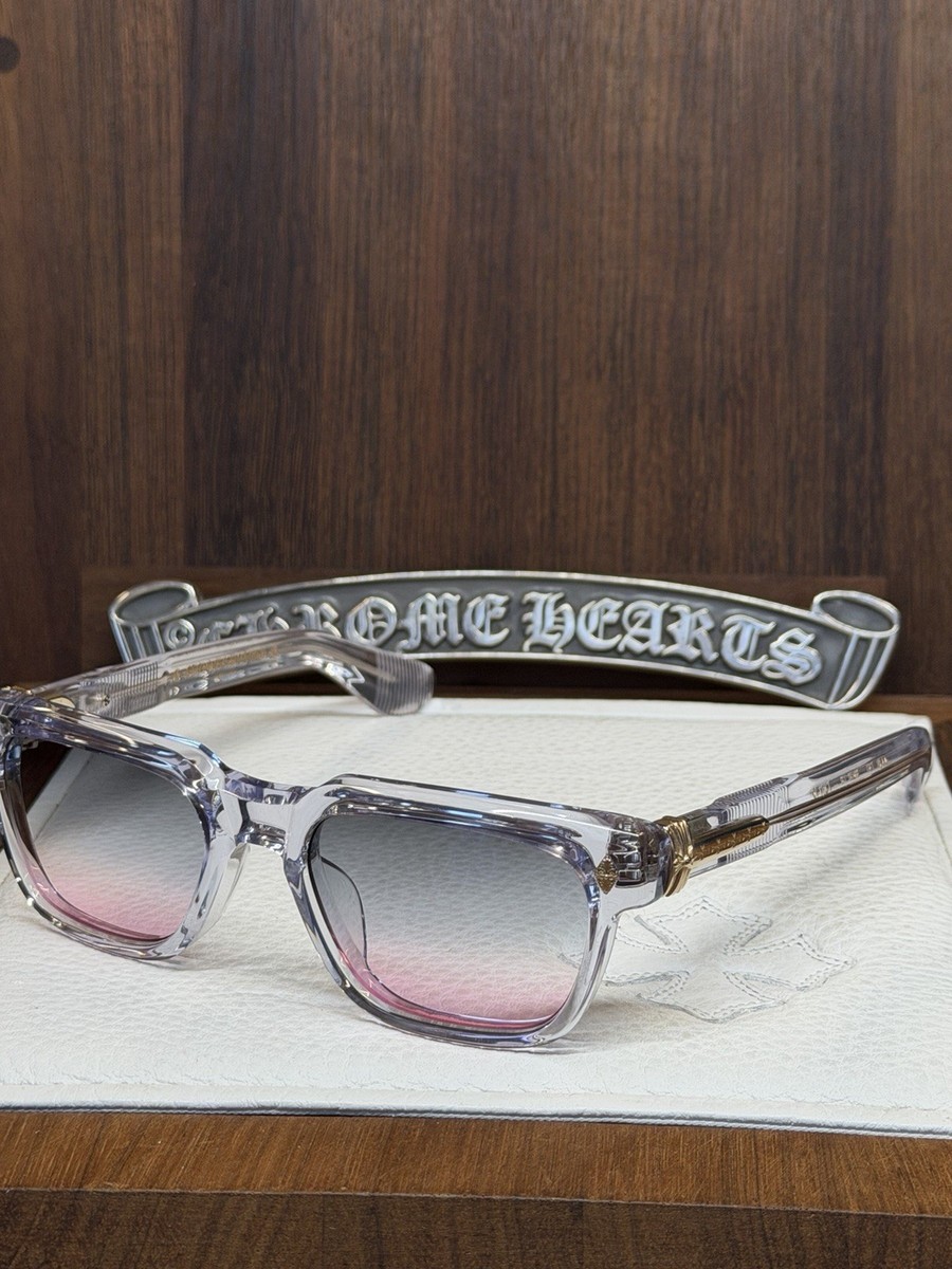 Chrome Hearts Pen15 Periwinkle Clear Frame Eye Glasses with Gold Decor Chrome Hearts Pen 15 Sunglasses Crystal/Gold | eBay main image 3