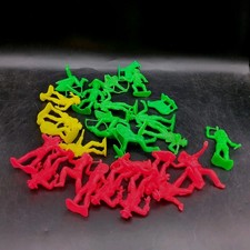 Vintage LOT of 27 Cowboys Indians Western Plastic Figures - Tim Mee Marx Aurora