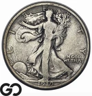 1919-D Walking Liberty Half Dollar, Scarce Date, Lower Mintage