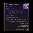 Diablo 4 Diablo IV Season 15 Hellfire Torch Mythic Charm 1GA 2GA 3GA All Classes